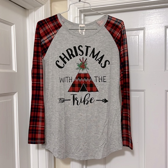 Color Bear Christmas with the Tribe long sleeve top - Picture 1 of 4